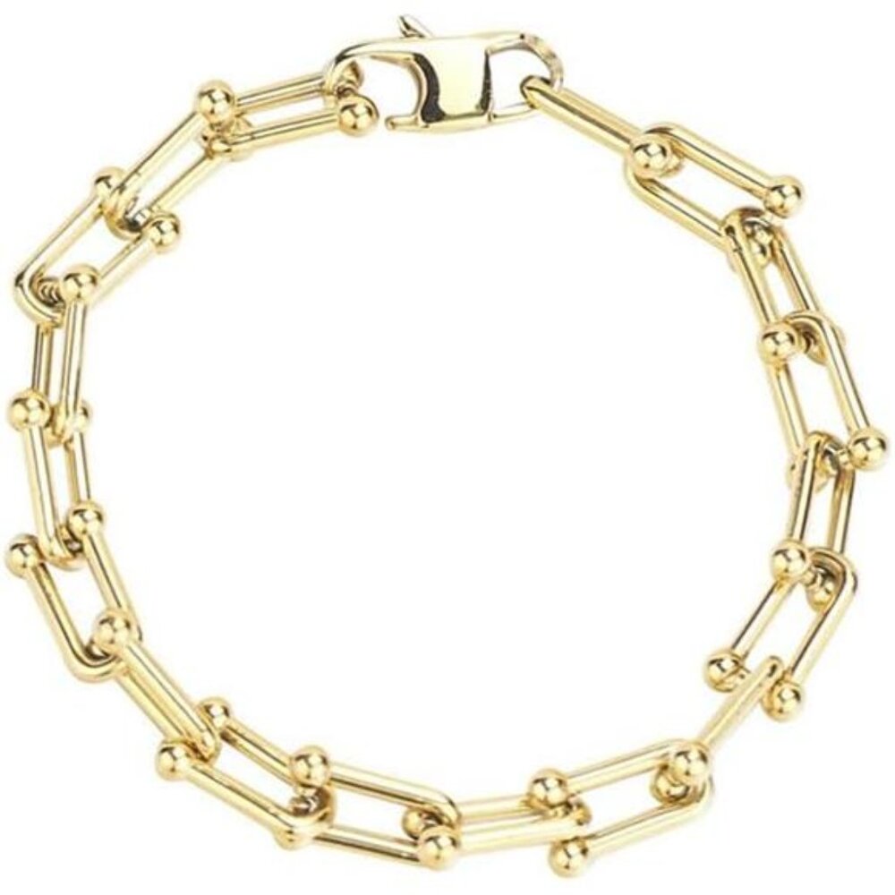 Women's Stainless Steel Horseshoe U Shaped Bracelet Bangle